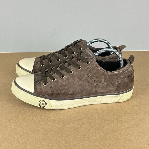 UGG Evera Suede Shearling Lined Casual Sneakers Womens 8 Brown Low Top - Picture 1 of 10